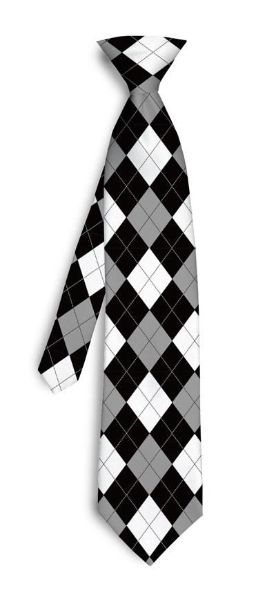 Black and White Argyle  Silk Tie LoudMouth Golf