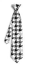 Silver & Black Razzle Dazzle White Silk Tie LoudMouth Golf