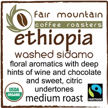 Ethiopia Washed Sidamo - Fair Trade Organic