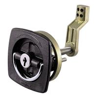 Perko Black Flush Lock - 2.5&quot; x 2.5&quot; w/Offset Cam Bar  Flexible Polymer Strike