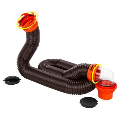 Camco RhinoFLEX 15 Sewer Hose Kit w/4 In 1 Elbow Caps