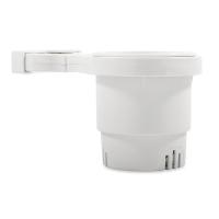 Camco Clamp-On Rail Mounted Cup Holder - Large for Up to 2&quot; Rail - White