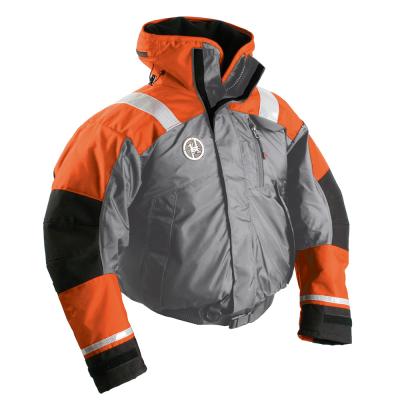 First Watch AB-1100 Flotation Bomber Jacket - Hi-Vis Orange/Black - Medium