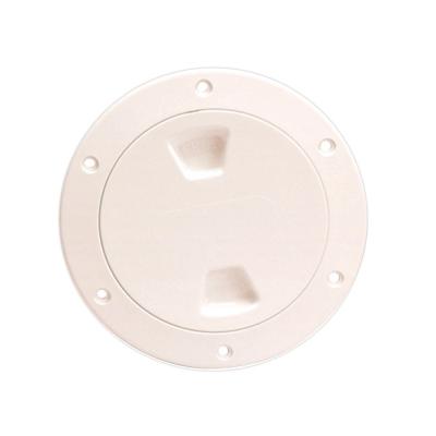 Beckson 4&quot; Smooth Center Screw-Out Deck Plate - Beige