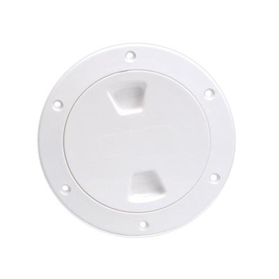 Beckson 4&quot; Smooth Center Screw-Out Deck Plate - White