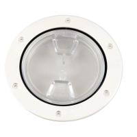 Beckson 4&quot; Clear Center Screw-Out Deck Plate - White