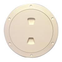 Beckson 6&quot; Smooth Center Screw-Out Deck Plate - Beige