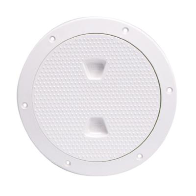 Beckson 6&quot; Non-Skid Screw-Out Deck Plate - White