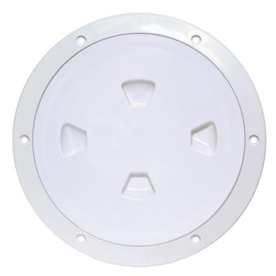 Beckson 8&quot; Smooth Center Screw-Out Deck Plate - White
