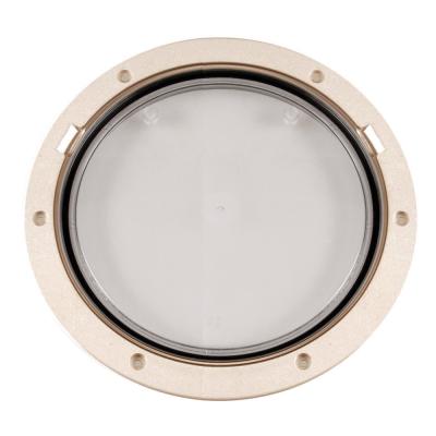 Beckson 8&quot; Clear Center Pry-Out Deck Plate - Beige