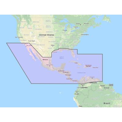 Furuno Central America, Caribbean  Part of Mexico Vector Chart - 3D Data  Standard Resolution Satellite Photos - Unlock Code
