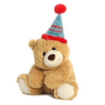 Happy Birthday Teddy Bear with Party Hat by Aurora