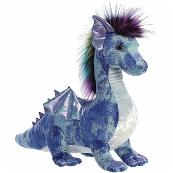 Zion the Blue Designer Stuffed Dragon Luxe Boutique Plush by Aurora