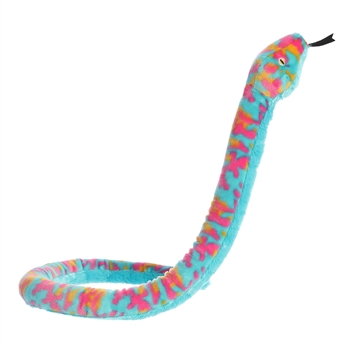 50 Inch Colorful Tie Dye Snake Stuffed Animal by Aurora