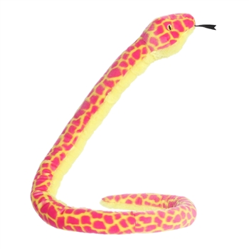 51 Inch Colorful Pink and Yellow Snake Stuffed Animal by Aurora