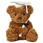 Wagner the Stuffed Bear with White Graduation Cap by Aurora