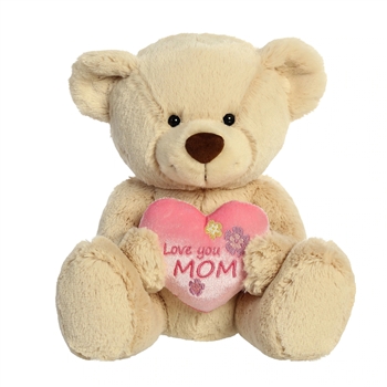 Love You Mom Embroidered Plush Teddy Bear by Aurora