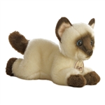 Realistic Stuffed Siamese Cat 8 Inch Plush Cat By Aurora