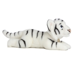 Realistic Stuffed White Tiger 16 Inch Plush Wild Cat By Aurora