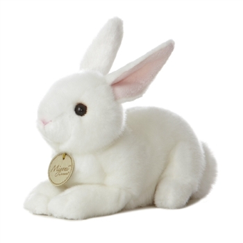 Realistic Stuffed White Bunny 8 Inch Plush Animal by Aurora