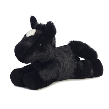 Beau the Stuffed Black Horse Mini Flopsie by Aurora