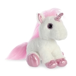Stuffed White Unicorn with Pink Horn Sparkle Tales by Aurora