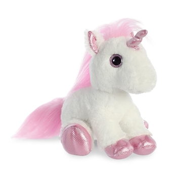 Stuffed White Unicorn with Pink Horn Sparkle Tales by Aurora