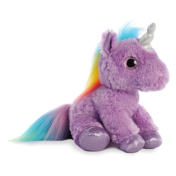 Electra the Stuffed Purple Unicorn with Purple Hooves by Aurora