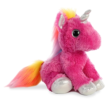 Cosmic the Stuffed Fuchsia Unicorn with Silver Hooves by Aurora