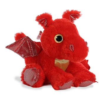 Sizzle the Red Stuffed Dragon Big Eyed Sparkle Tales Plush by Aurora