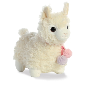 Coconut the Puffy White Llama Stuffed Animal by Aurora