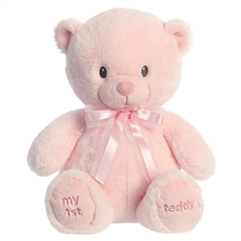 Medium Pink My First Teddy Bear by Ebba