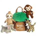 Sloth and Friends Plush Playset for Babies by Ebba