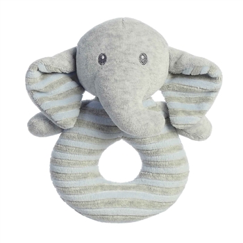 Naturally Earl the Plush Elephant Cotton Baby Rattle by Ebba