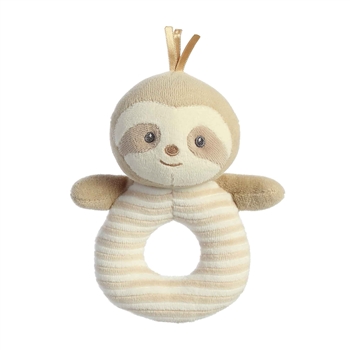 Naturally Sam the Plush Sloth Cotton Baby Rattle by Ebba