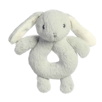 Dewey Dusk Plush Bunny Baby Rattle by Ebba