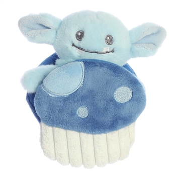 Pocket Peekers Baby Safe Plush Gribble Goblin Blue Rattle and Crinkle Toy by Ebba