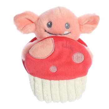Pocket Peekers Baby Safe Plush Gribble Goblin Peach Rattle and Crinkle Toy by Ebba