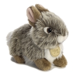 Realistic Stuffed Gray Baby Bunny 7 Inch Miyoni Plush by Aurora
