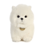 Realistic Stuffed White Pompom Puppy 9 Inch Miyoni Plush by Aurora