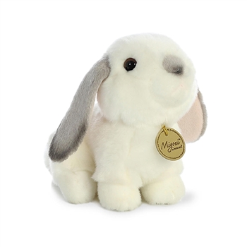 Realistic Stuffed Gray Eared Lop Rabbit 6 Inch Miyoni Plush by Aurora