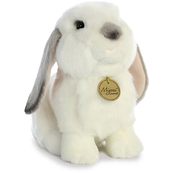 Realistic Stuffed Gray Eared Lop Rabbit 11 Inch Miyoni Plush by Aurora