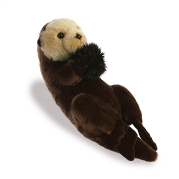Realistic Sitting Stuffed Sea Otter 14 Inch Miyoni Plush by Aurora