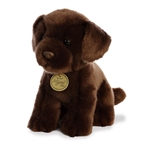 Realistic Stuffed Chocolate Lab Puppy 9 Inch Miyoni Plush by Aurora