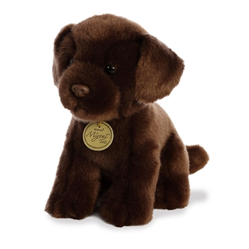 Realistic Stuffed Chocolate Lab Puppy 9 Inch Miyoni Plush by Aurora