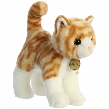 Realistic Standing Stuffed Orange Tabby Cat 10 Inch Miyoni Plush by Aurora