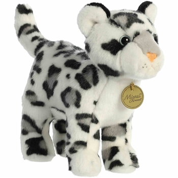 Realistic Stuffed Standing Snow Leopard Miyoni Wild Cat Plush by Aurora