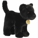Realistic Stuffed Standing Black Panther Miyoni Wild Cat Plush by Aurora