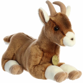 Realistic Lying Stuffed Billy Goat Miyoni Plush Animal by Aurora
