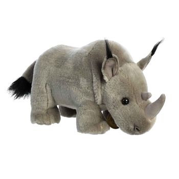 Realistic Stuffed Rhinoceros 10 Inch Miyoni Plush by Aurora